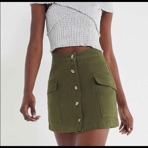 BDG Green Utility Style Cargo Mini Skirt